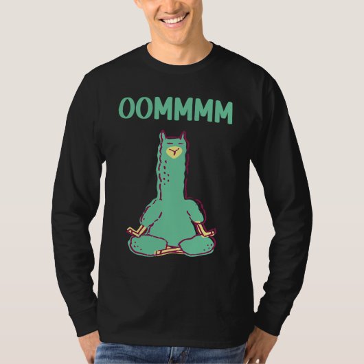 Alpaca Yoga Animals Workout Calm Zen Tシャツ (正面)