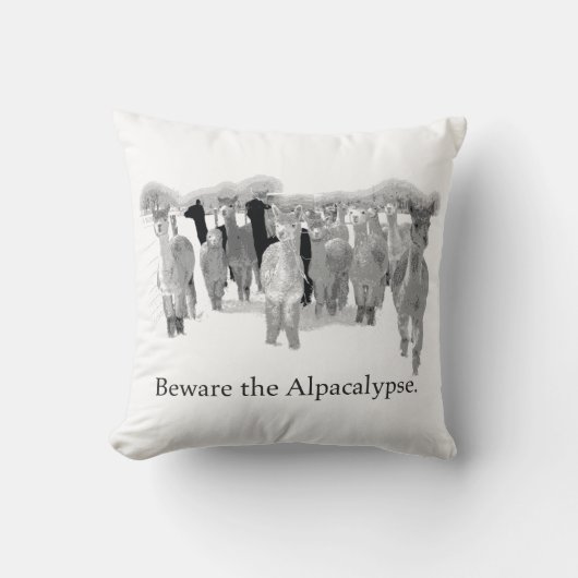 Alpacalypse -おもしろいなおたくのユーモアのしゃれ--を用心して下さい クッション (正面)