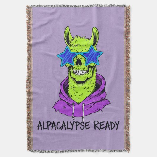 Alpacalypse Ready スローブランケット (正面縦)