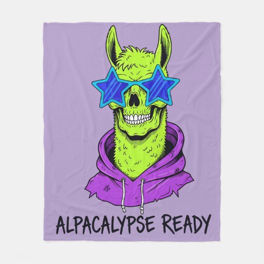 Alpacalypse Ready フリースブランケット (正面)