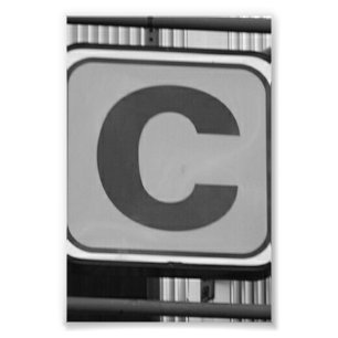 AlpahbetレターフォトグラフィーC7白黒4x6 フォトプリント