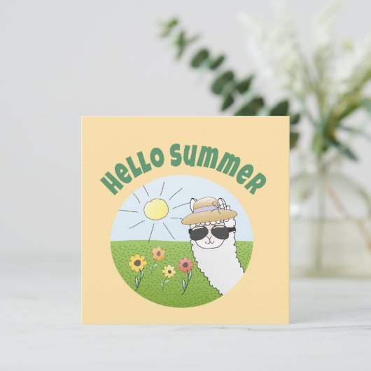 Alpaka-Party Hello Summer Alpaca partytime 招待状 (スタンド正面)