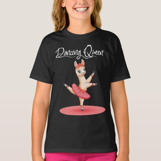 Alpaka Tanzt Ballett In Rosa Tutu Dancing Queen Tシャツ (正面)