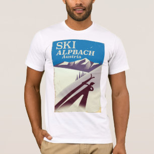 Alpbachのオーストリアのスキー旅行ポスター Tシャツ