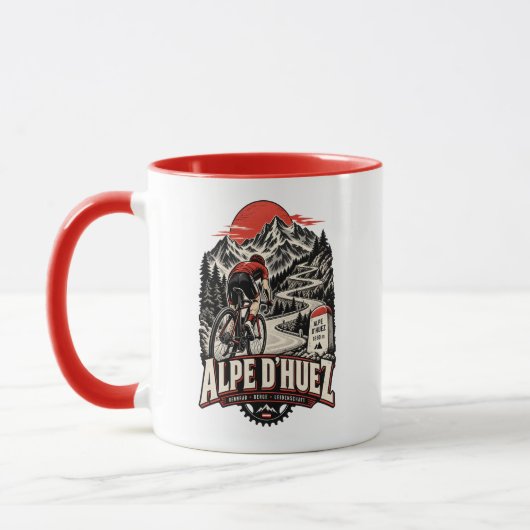 Alpe d’Huez Fahrrad Tasse マグカップ (左)