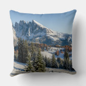 Alpe di Siusiの冬の景色の装飾用クッション クッション (裏面)