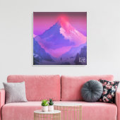 Alpenglow Everest RISE Minimalist Motivational Art キャンバスプリント (インサイチュ (リビング))