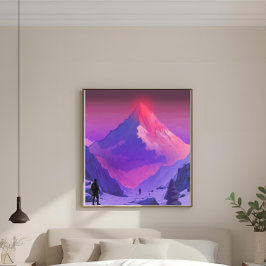 Alpenglow Everest RISE Motivational Artwork キャンバスプリント
