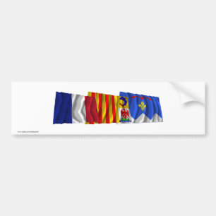 Alpes-de-Haute-Provence、PACA及びフランスの旗 バンパーステッカー