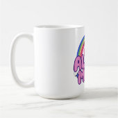 Alpha男性ユニコーンおもしろい皮肉な皮肉の風変わりY2 コーヒーマグカップ (左)