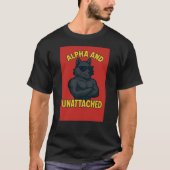 Alpha and Unattached | Funny Wolf Cartoon Tシャツ (正面)