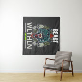 Alpha Beast _ Untamed Wolf Streetwear Fearless タペストリー (インサイチュ(横))