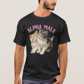 Alpha Catオスおもしろいキッテン風変わり皮肉Y2Kユーモア Tシャツ (正面)
