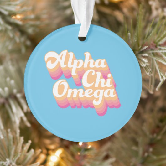 Alpha Chi Omega | グルービーな手書き風 オーナメント (ツリー)