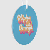 Alpha Chi Omega | グルービーな手書き風 オーナメント (正面)