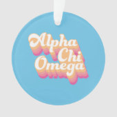 Alpha Chi Omega | グルービーな手書き風 オーナメント (正面)