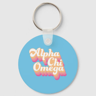 Alpha Chi Omega グルービーな手書き風 キーホルダー
