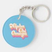 Alpha Chi Omega | グルービーな手書き風 キーホルダー (裏面)