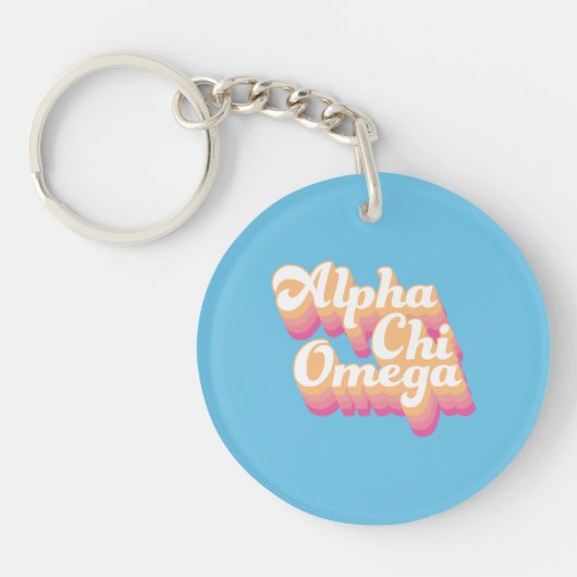 Alpha Chi Omega | グルービーな手書き風 キーホルダー (正面)