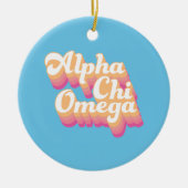 Alpha Chi Omega | グルービーな手書き風 セラミックオーナメント (正面)