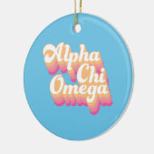 Alpha Chi Omega | グルービーな手書き風 セラミックオーナメント (左)