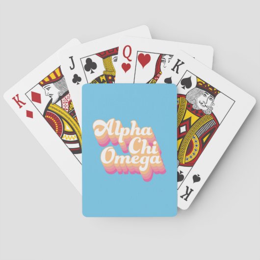 Alpha Chi Omega | グルービーな手書き風 トランプ (裏面)