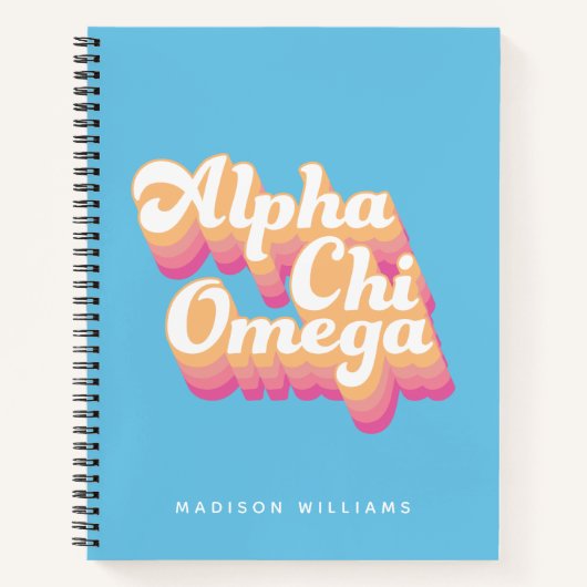 Alpha Chi Omega | グルービーな手書き風 ノートブック (正面)