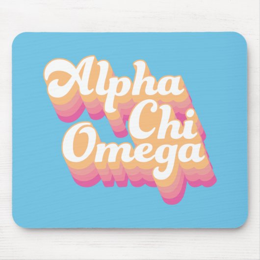 Alpha Chi Omega | グルービーな手書き風 マウスパッド (正面)