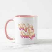 Alpha Chi Omega | グルービーな手書き風 マグカップ (左)