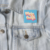 Alpha Chi Omega | グルービーな手書き風 缶バッジ (インサイチュ)
