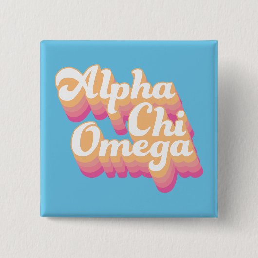 Alpha Chi Omega | グルービーな手書き風 缶バッジ (正面)