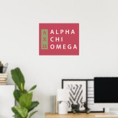 Alpha Chi Omega | スタックロゴ ポスター (ホームオフィス)