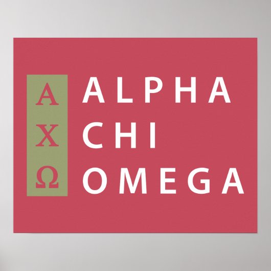 Alpha Chi Omega | スタックロゴ ポスター (正面)