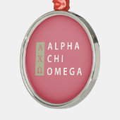 Alpha Chi Omega | スタックロゴ メタルオーナメント (左)