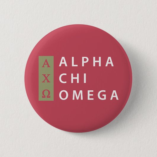 Alpha Chi Omega | スタックロゴ 缶バッジ (正面)