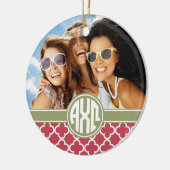 Alpha Chi Omega | モノグラムと写真 セラミックオーナメント (左)