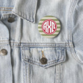 Alpha Chi Omega | モノグラム ストライプ柄 缶バッジ (インサイチュ)