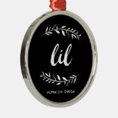 Alpha Chi Omega | 小さなリース メタルオーナメント (右)