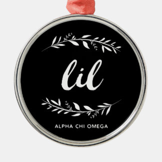 Alpha Chi Omega | 小さなリース メタルオーナメント