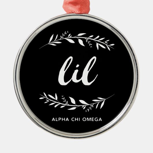 Alpha Chi Omega | 小さなリース メタルオーナメント (正面)