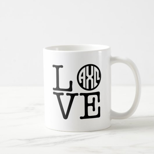 Alpha Chi Omega | 愛 コーヒーマグカップ (右)