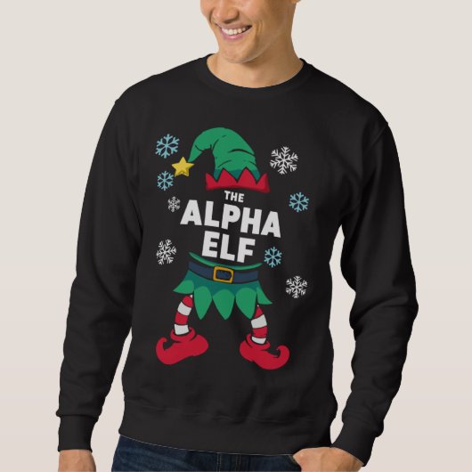 Alpha Elf Family Christmas Party Pyjamas スウェットシャツ (正面)