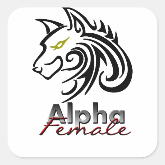 Alpha Femaleスタンプ スクエアシール (正面)
