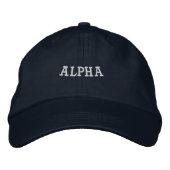 Alpha-Hat Navy Adjustable Strong Trucker Elegant  刺繍入りキャップ (正面)