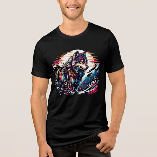 Alpha Howl - Wolf Energy for Halloween トライブレンドTシャツ (正面)