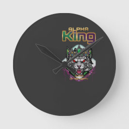 Alpha king lion motivational office ラウンド壁時計