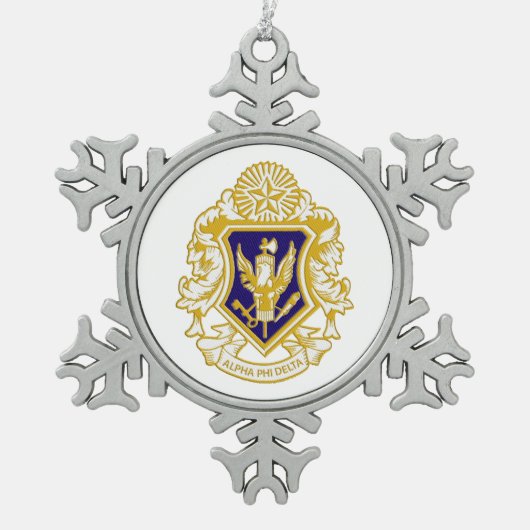 Alpha Phi Delta Snowflake Ornament スノーフレークピューターオーナメント (正面)