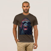 Alpha Rage – Roaring Gorilla with Sunglasses Tシャツ (正面フル)