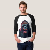 Alpha Rage – Roaring Gorilla with Sunglasses Tシャツ (正面フル)