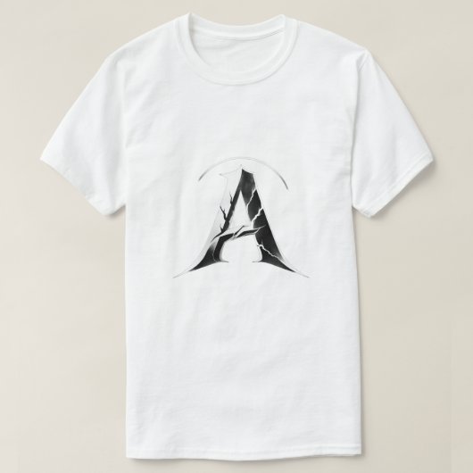 Alpha Shadow A – Premium Dark Letter A T-Shirt Tシャツ (デザイン正面)